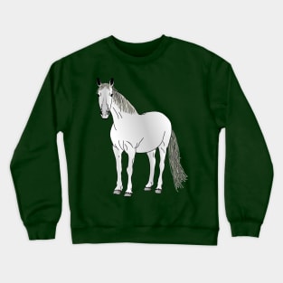 Horse (white/grey south of France Camargue) Crewneck Sweatshirt